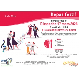 CF - Repas Festif - SLVie Riom - dimanche 17 mars 2024