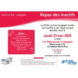 LP - Repas des inactifs - SLVie Le Puy Langogne - Jeudi 23 mai 2024