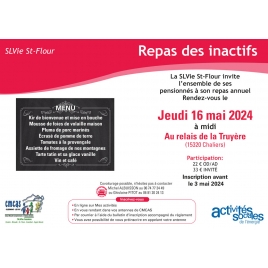 LP - SLVie St Flour - Repas des inactifs - Mardi 16 mai 2024