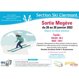 CF - Section Ski - Sortie Megeve - Du 28 au 30 janvier 2022
