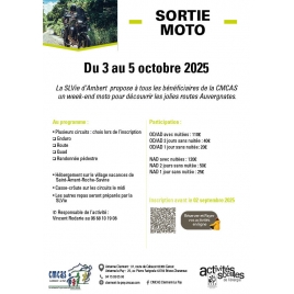 Slvie Ambert - Sortie Moto - 3 au 5 octobre 2025