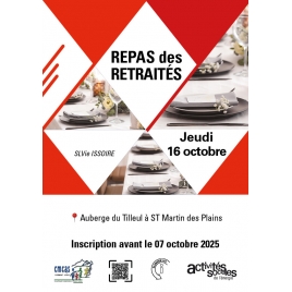 SLVIE ISSOIRE  - Repas des Pensionnés - Jeudi 16 octobre 2025