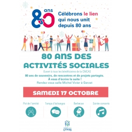 CF - 80ans des Activités Sociale & soirée Concerts CMCAS - samedi 17 octobre 2026