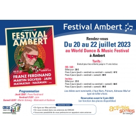 CF - Festival Ambert - 20 au 22 juillet 2023